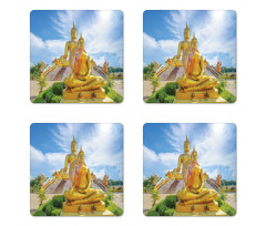 Mediate Statue Building Coaster Set Of Four