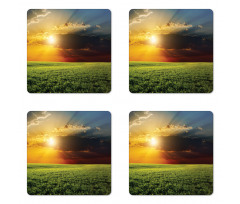 Dark Clouds Sunset Coaster Set Of Four