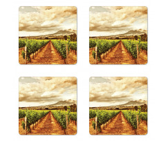 Cloudy Vineyard in Fall Coaster Set Of Four