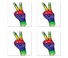 Love in Rainbow Colors Coaster Set Of Four