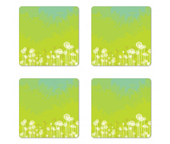 Wild Dandelion Blossoms Coaster Set Of Four