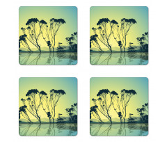 Tree Silhouettes Scenic Coaster Set Of Four