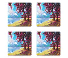 Summer Blossom Trees Coaster Set Of Four