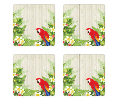 Flowers Parrot Coaster Set Of Four