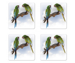 2 Parrot Macaw Bird Coaster Set Of Four