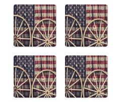 Antique American Flag Coaster Set Of Four