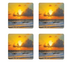 Sunset Beach in Brazil City Coaster Set Of Four