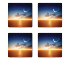 Sunset Sky Moon Stars Coaster Set Of Four