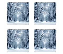 Wildlife Snowy Trees Coaster Set Of Four