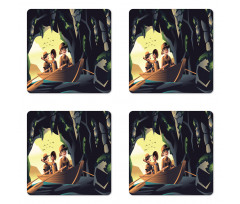 Cave Boat Trip Scouts Coaster Set Of Four