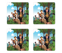 Trip Scout Camping Crowd Coaster Set Of Four