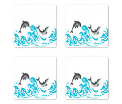 Big Fish Mammal Waves Art Coaster Set Of Four