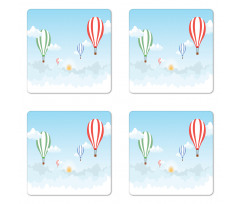 Over Cloud Vehicles Coaster Set Of Four