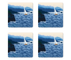 Sailboat on Water Outdoor Coaster Set Of Four