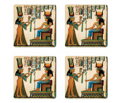 Old Egyptian Papyrus Coaster Set Of Four