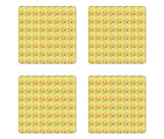 Yellow Kitchenware Coaster Set Of Four