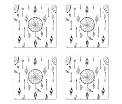 Folk Feathers Arrow Coaster Set Of Four