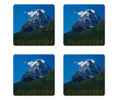 Snowy Peaks Trees Park Coaster Set Of Four