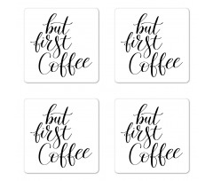 Morning Theme Text Coaster Set Of Four