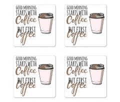 Morning Starts Cup Coaster Set Of Four