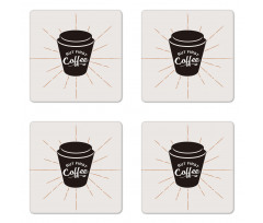 Retro Mug Design Coaster Set Of Four