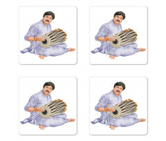 Man in Ethnic Orient Clothes Coaster Set Of Four