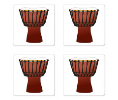 Tamtam Drum Traditional Item Coaster Set Of Four