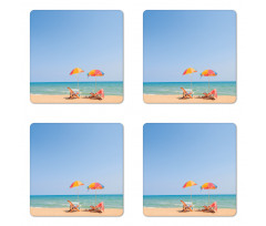 Chair Umbrella Relaxing Coaster Set Of Four