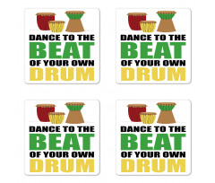 Dance to the Beat Lettering Coaster Set Of Four