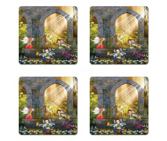 Flowers Blossoms Scene Coaster Set Of Four