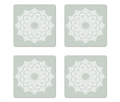 Damask Floral Motifs Coaster Set Of Four