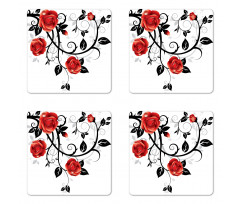 Swirling Roses Garden Coaster Set Of Four