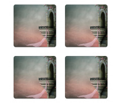 Old Medieval Tower Rose Coaster Set Of Four