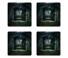 Dark Haunted Castle Coaster Set Of Four