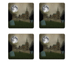 Old Village and Grave Coaster Set Of Four