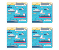 Ships Yacht Ferry Coaster Set Of Four