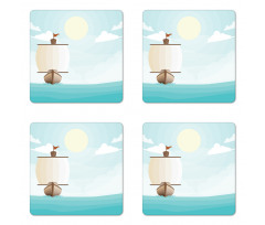 Sailboat in the Ocean Coaster Set Of Four