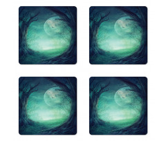 Spooky Valley in Woods Coaster Set Of Four