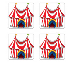 Nostalgic Circus Flag Coaster Set Of Four