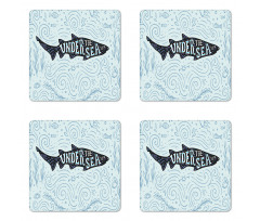 Funny Wording on Fish Coaster Set Of Four