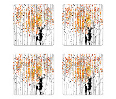 Trees Foliage Wilderness Coaster Set Of Four