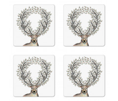 Myth Animal Reindeer Coaster Set Of Four