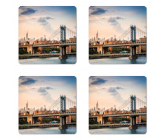 Manhattan Bridge in NYC Coaster Set Of Four