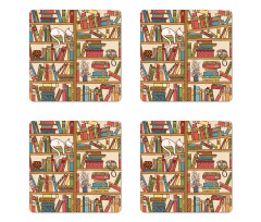 Nerd Bohem Cat Kitten Coaster Set Of Four