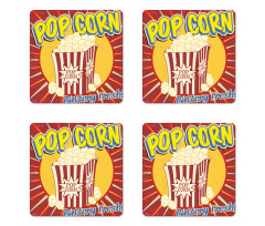 Pop Corn Movie Snack Coaster Set Of Four