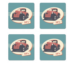 Nostalgic Antique Vehicle Coaster Set Of Four