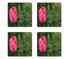 Geometric Tulip on Mosaic Coaster Set Of Four