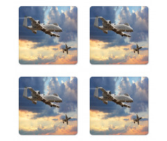 Aviataion Theme Design Coaster Set Of Four