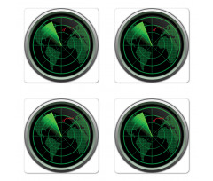 Plane Flight Screen Coaster Set Of Four