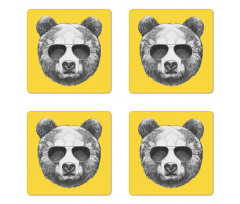 Sketchy Hand Drawn Bear Coaster Set Of Four